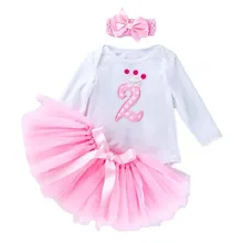 

Christmas Baby Girls Dress For 2 Years Birthday Party Outfits Long Sleeve Christening Gown Infant New Year Costume