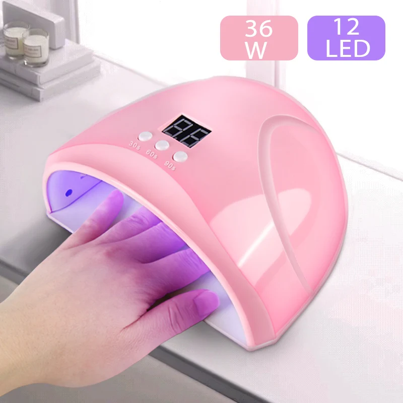 

Pink MINI-1 USB 18W Nail Dryer LED UV Lamp For Manicure LCD Display Smart Sensor Drying Gels Equipment Tools