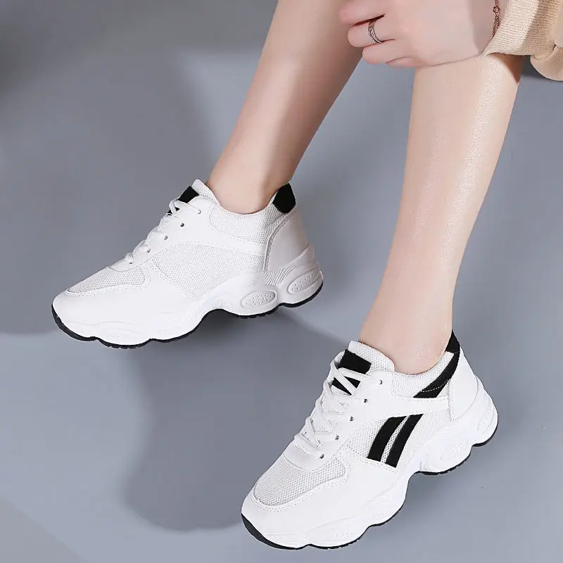 

2019 Summer New Style Breathable Athletic Shoes Women's Korean-style Ulzzang Harajuku Running Shoes Mesh Shoes Versatile White S