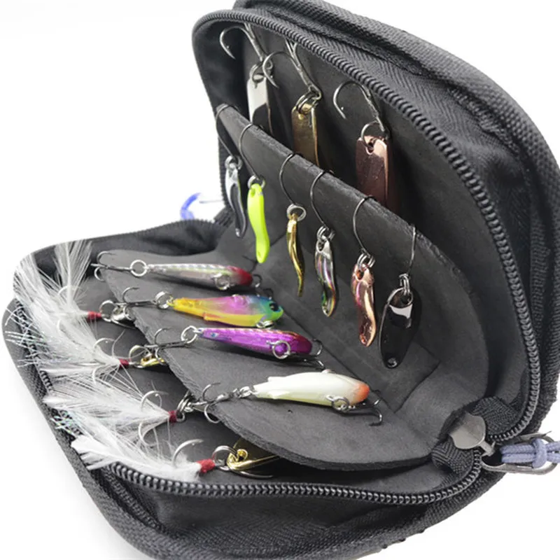 

1 Pcs Fishing Lures Bag Wallet Spoon Spinner Baits Storage Case Metal Jigbait Jig Spoon Tackle Bag Outdoor Fishing Accessories