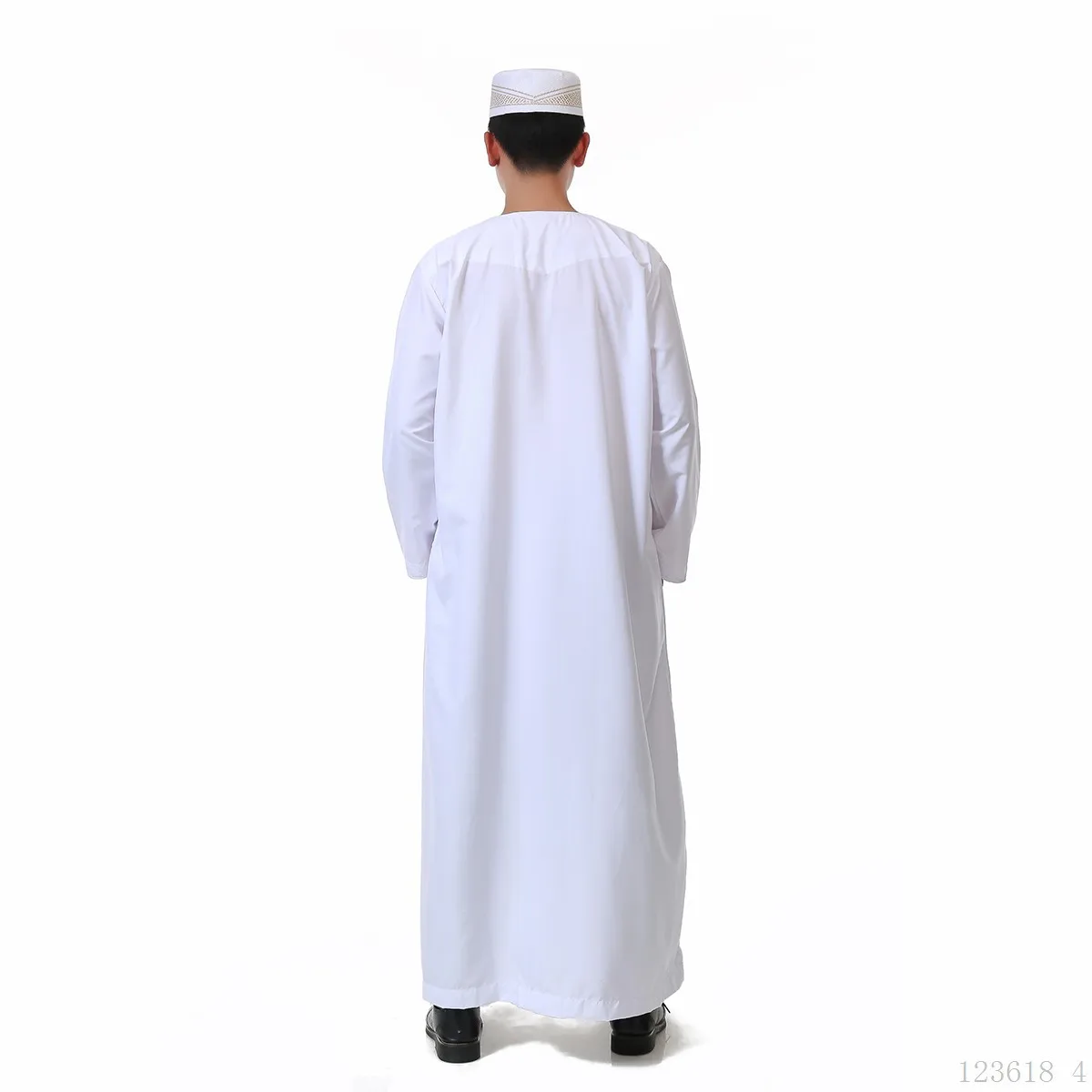 Muslim Fashion Islam Clothing Robes Men Solid Color Caftan Abaya Dress Male Round Neck Full Sleeve Qamis Man Jubba Thobe