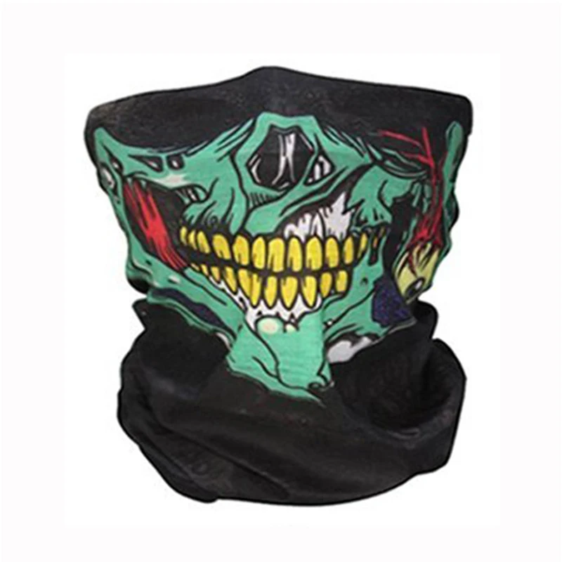 Full Face Motorcycle Face Shield winter Balaclava Face Mask Ghost Tactical Mask 3D Skull Sport Mask Neck Warm Windproof Outdoor - Цвет: Многоцветный