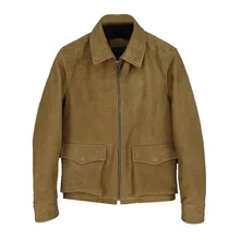 Светильник Коричневый мужской военный пилот кожаная куртка размера плюс XXXXL натуральная Толстая воловья кожа зимняя теплая русская Авиатор кожаная куртка