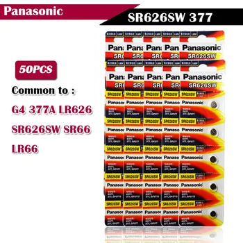 

50pcs/lot Panasonic Original 1.55V SR626SW 377 Button Cell Watch Battery G4 377A LR626 SR626SW SR66 LR66 Silver Oxide Batteries