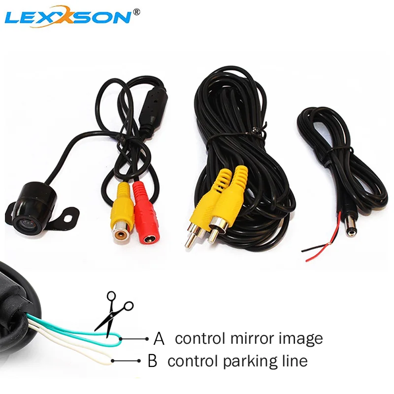 

LEXXSON Waterproof CCD Car Vehicle Rearview Front Side View Backup Reversing Camera with or without Mirror Image Convert Line