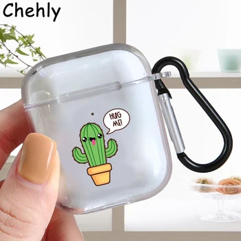 

Cartoon Cactus Case for Apple Airpods 1 2 3 Pro Shockproof Bluetooth Wireless Headphone Earphone Soft Silicone Protection Cover