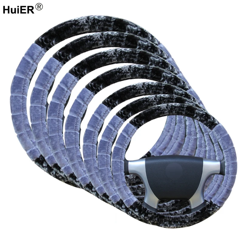 

Car Steering Wheel Cover Plush Volant For 36 38 40 42 45 47 50 CM Braid on the Steering-wheel Funda Volante Auto Car Styling