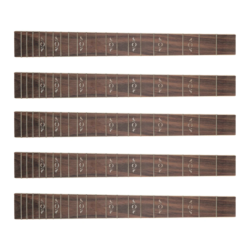 5 Pieces 41'' Acoustic Guitar Fretboard 20 Frets Dot Inlay Musical Instrument Accessories, Brown