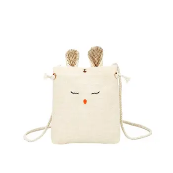 

Cute Cartoon Ears Canvas Women Mini Shoulder Bag Coin Card Phone Crossbody Pouch