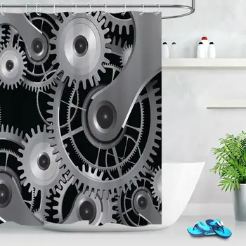 

Vintage Steampunk Gear Polyester Fabric Shower Curtain Set Bathroom Accessories