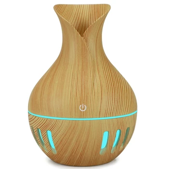 

Essential Humidifier Aroma Oil Diffuser Wood Grain Ultrasonic Wood Air Humidifier Usb Cool Mini Mist Maker Led Lights Home Car 1