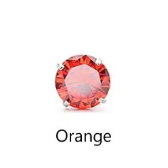 Медицинская титановая сталь, циркониевые серьги, размер 5 мм, круглые Кристальные серьги, Надеваемые На ушной хрящ, пирсинг, сделай сам, ювелирные изделия для тела для женщин - Окраска металла: Orange