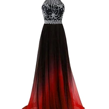 Сексуальные платья выпускного вечера градиентное шифоновое длинное вечернее платье с бусинами большого размера Омбре вечерние платья Vestido De Formatura BM03