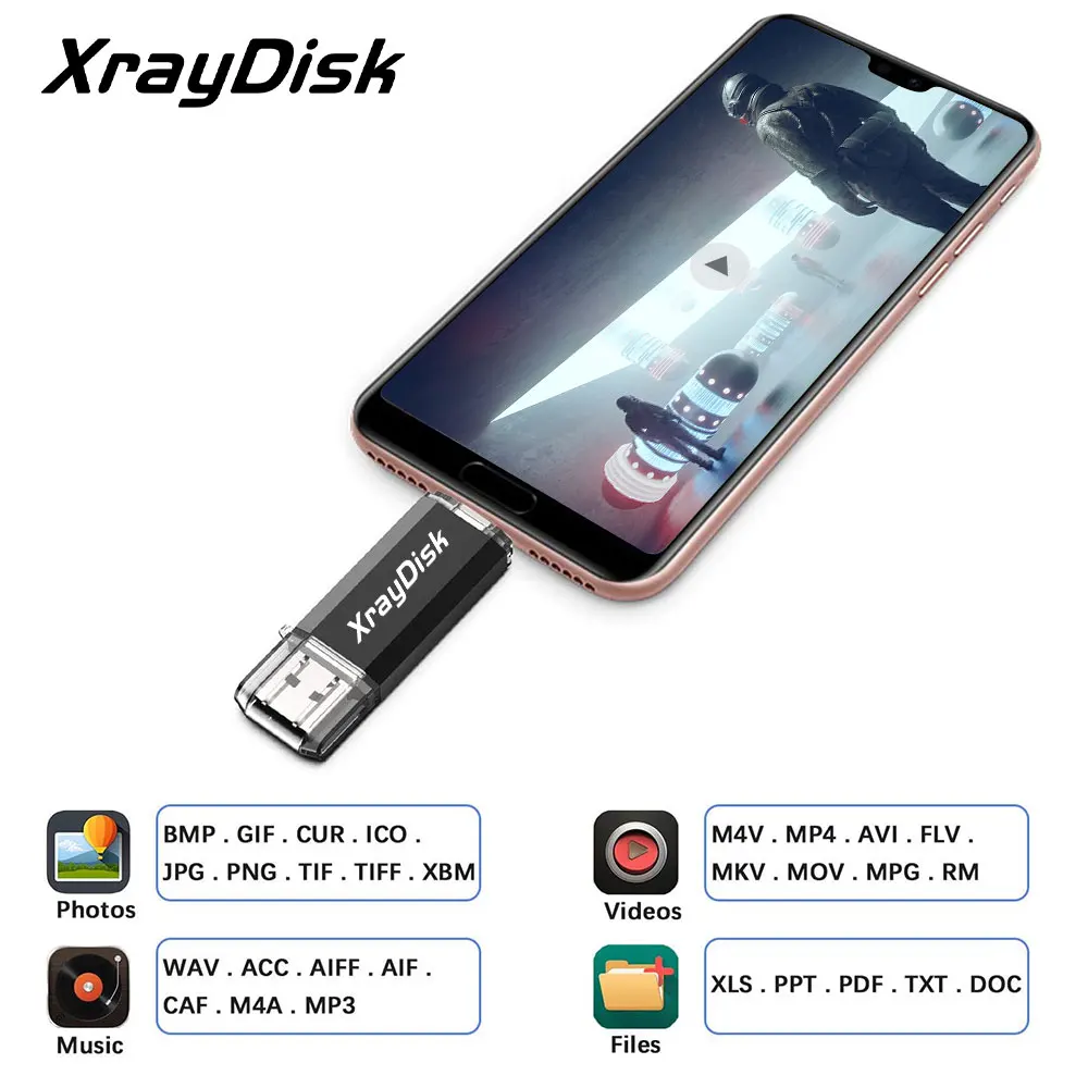 Usb flash drive flash drive type c pendrive Xraydisk Usb C Type C flash drive 32GB 64GB 128GB 256GB 2 In 1 Otg USB 3.0 thumb drive memory stick with external storage data