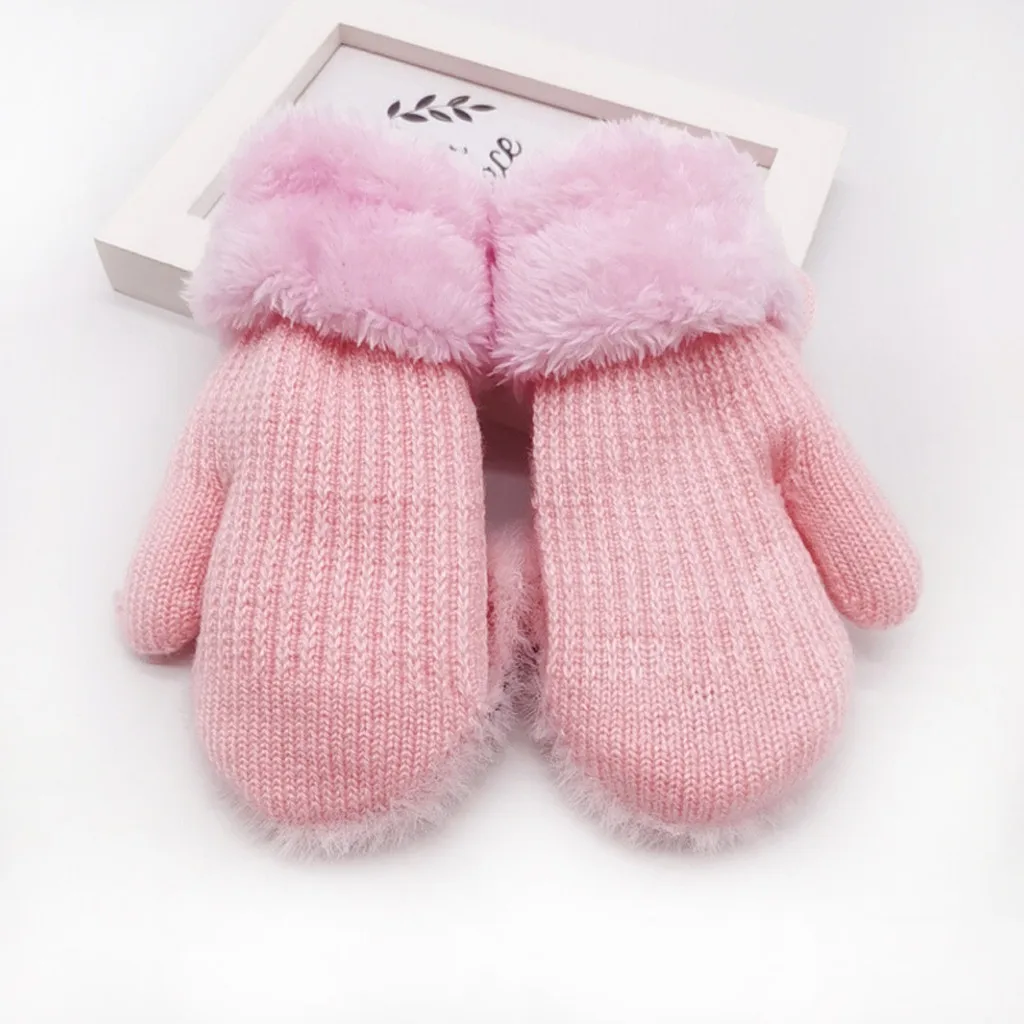 Детские перчатки для мальчиков и девочек; зимние теплые вязаные перчатки для детей; детские перчатки