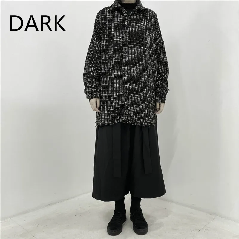 

2020 Autumn Original Design Yamamoto Dark Wind Burr Gap Small Check Long-sleeved Plaid Shirt Bottoming Shirt