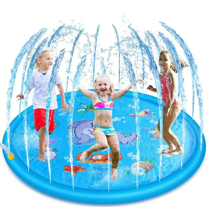 Water Splash Sprinkler Pad Play Game Mat for Children Kids Summer Outdoor Party TP899