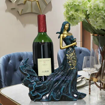 

Creative Nordic Resin woman character sculpture wine rack Crafts ornaments Modern home decoration Storage Decorative accessories