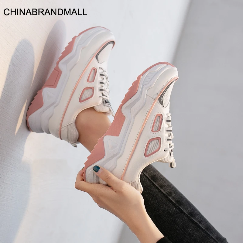 

Women Sneakers White Black Designer Shoes Woman 2020 Spring Chunky Sneakers Fashion Dad Shoes Ladies Platform Zapatillas Mujer