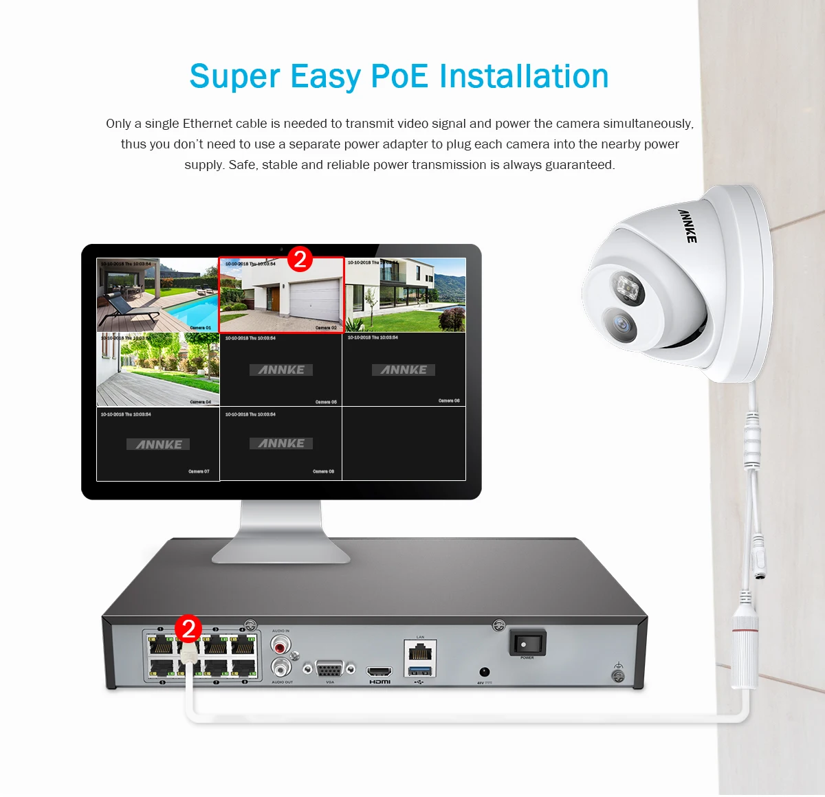 ANNKE 8CH 4K Ultra HD POE, сетевые системы безопасности Видео 8MP H.265+ NVR с 8 шт 8MP защищенная от внешних воздействий ip-камера комплект камер видеонаблюдения для безопасности