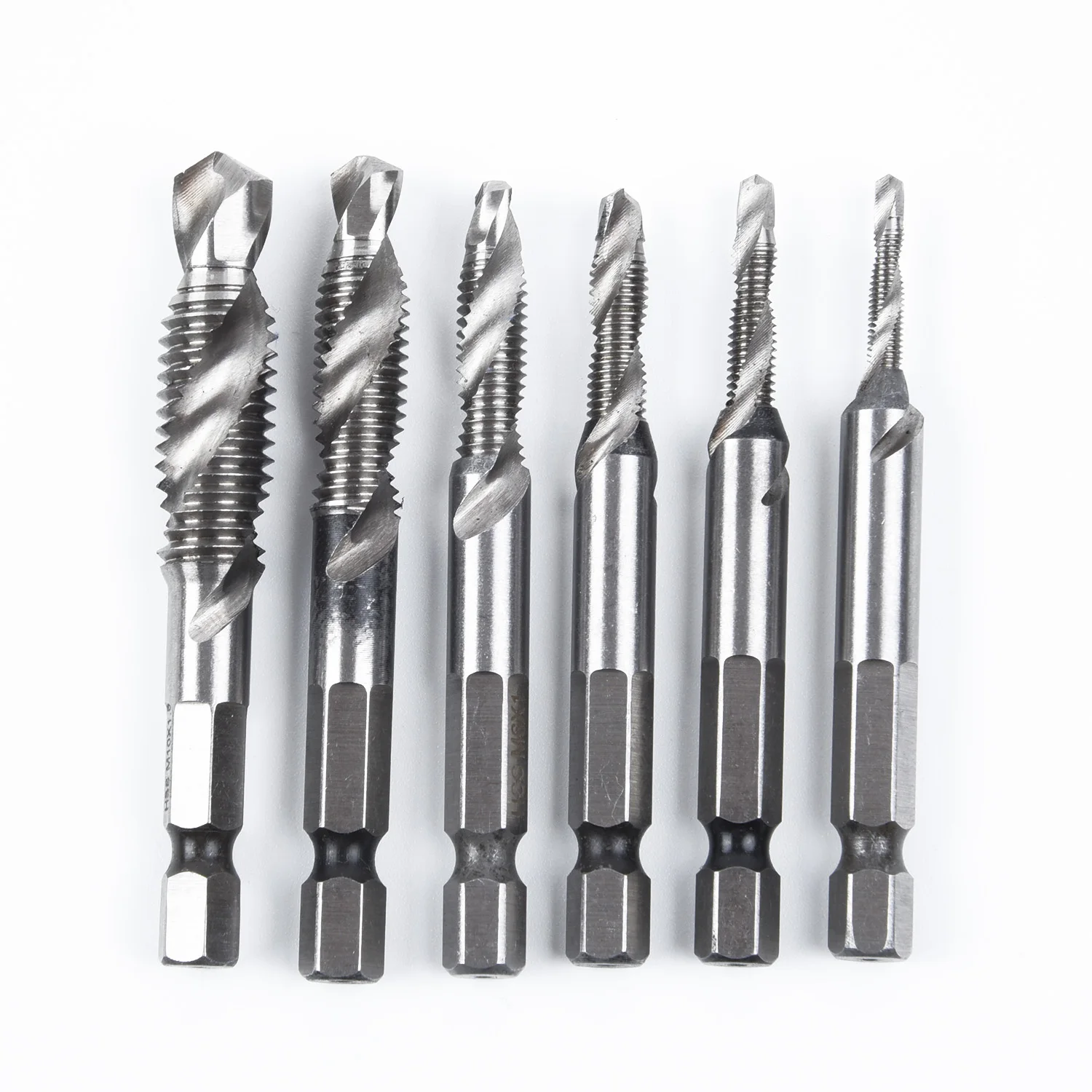 

HSS Drill Bits Metric Screw Thread Tap Metal Tools M3-M10 1/4" Hex Shank 6.35mm For Auto Repairing 6x