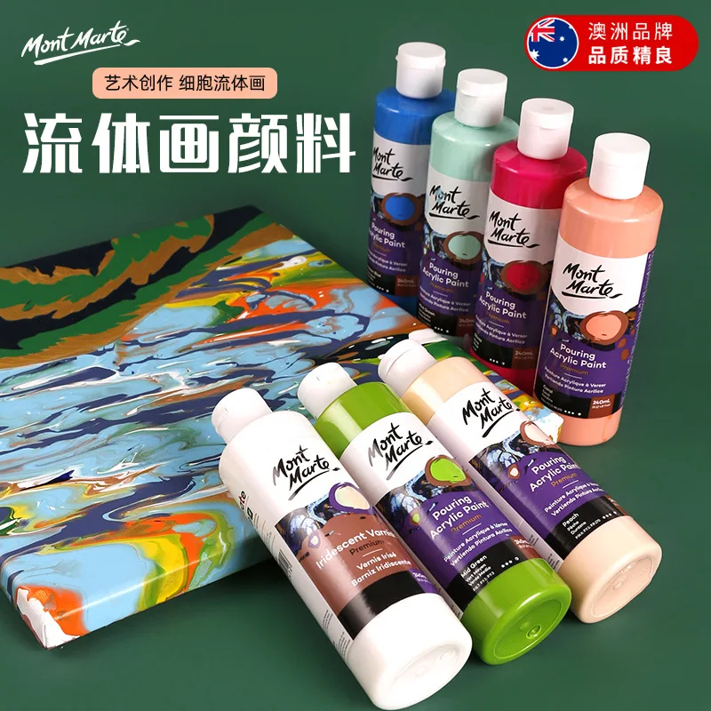 Premium Pre-mixed Acrylic Pouring Paint Set,240ml Bottles for Surfaces Stretched Canvas, Wood, MDF and Air Drying Clay