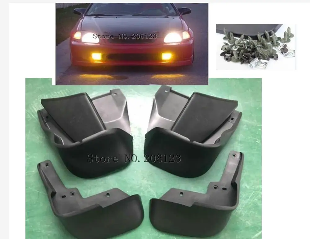 Набор из 4 передних и задних левых правых брызговиков для Honda Civic 1996 1997 1998 1999 2000|Грязезащита| |