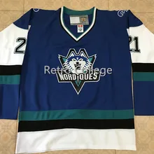 Квебек Нордикс 1995-1996 21 Питер Форсберг Ретро Возврат хоккейная Джерси Вышивка сшитая под заказ любое количество и имя
