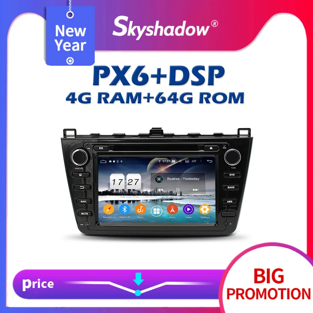 PX6 автомобильный dvd плеер DSP IPS Android 10 4G + 64G GPS карта RDS радио wifi Bluetooth 5 0 для MAZDA 6 Ultra Ruiyi
