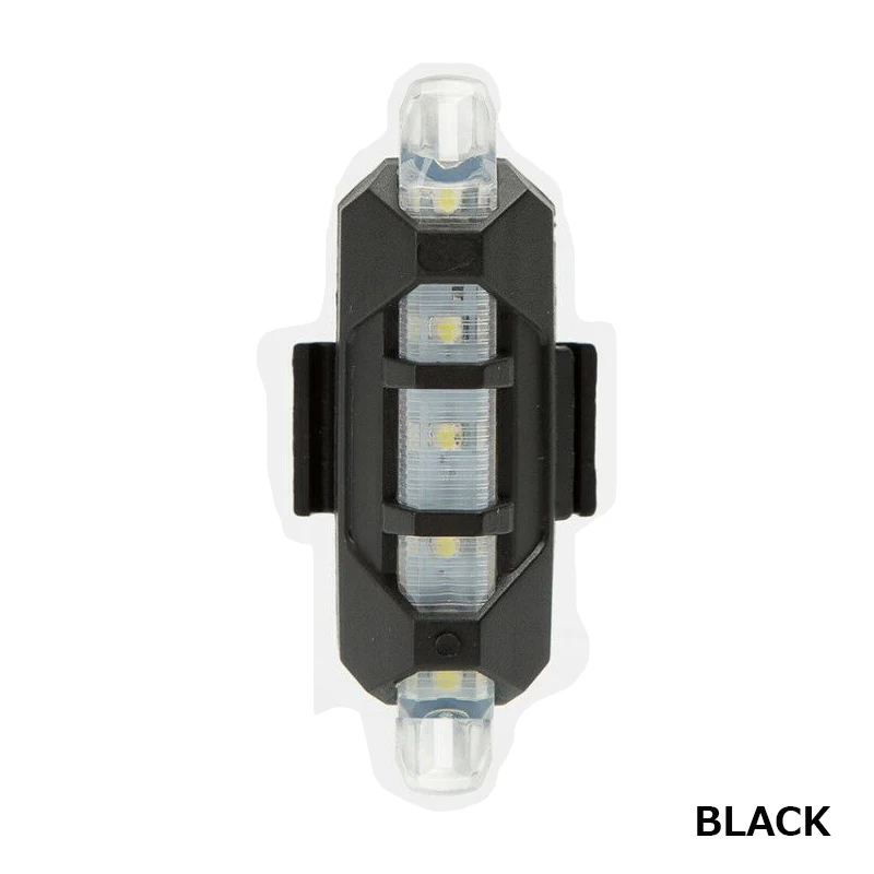 black Велосипедов велосипедная фара, перезаряжаемая светодиодный фонарь USB безопасность заднего хвоста Предупреждение Велоспорт Цвет световая вспышка супер яркий - Цвет: black