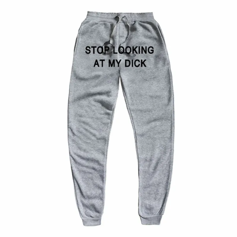 Sweat Pants Men Women Letter Stop 