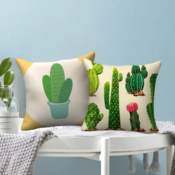 

Fuwatacchi Tropical Plant Print Cushion Cover Cactus Pillow Cover Home Decorative Pillows Cover Pillowcases housse de coussin
