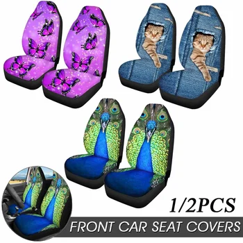 

2pcs Front Car Seat Cover Automobiles Seat Covers Protector Cushion Fabric Cases Universal For Sedan SUV Truck Auto