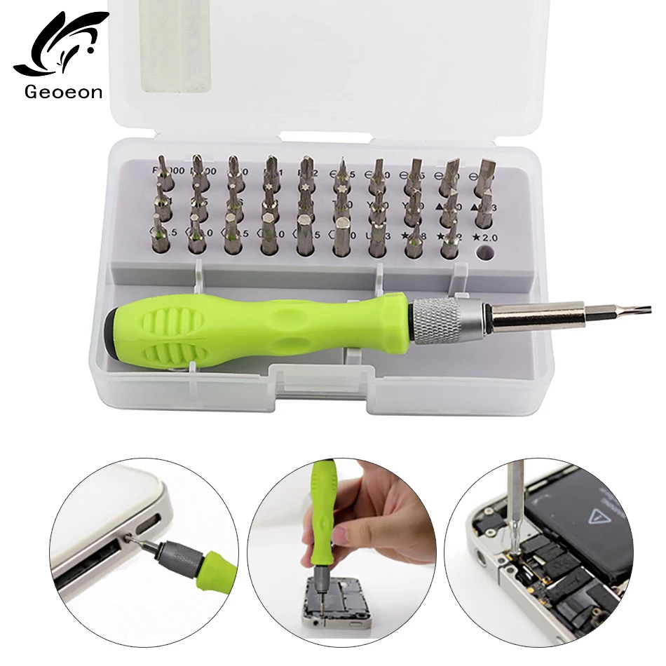 

Geoeon32 in 1 Magnetic Screwdriver Set Multi-Purpose Precision digital electronic product repair Set Clock Watch repair tool A40