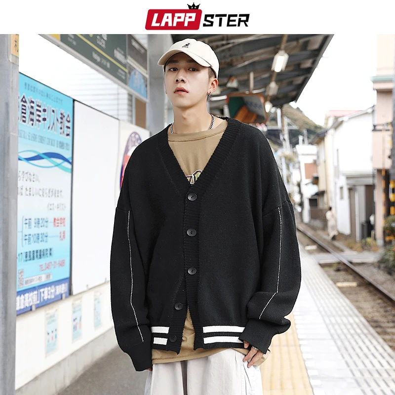LAPPSTER Cardigan  Men Korean  Clothes 2022 Mens Harajuku 