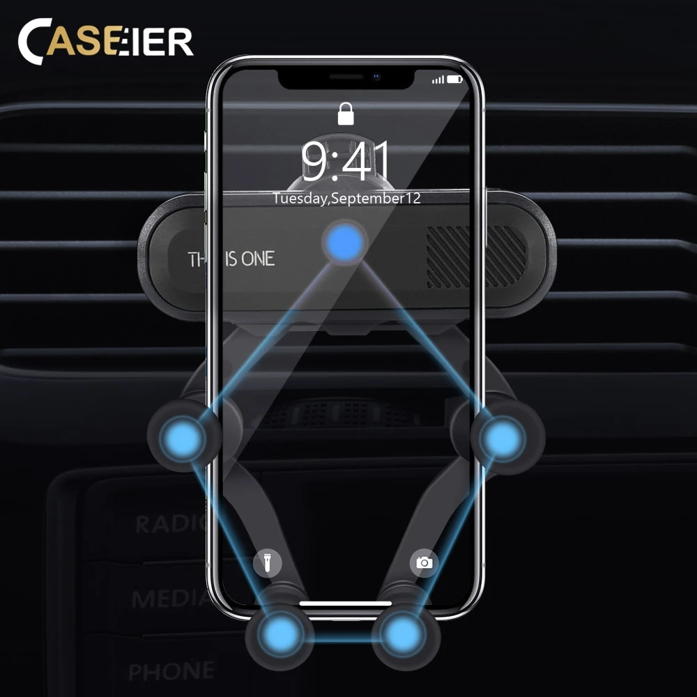 

CASEIER Gravity Car Phone Holder For iPhone Samsung Huawei Xiaomi Car Holder For Phone in Car Air Vent soporte celular para auto