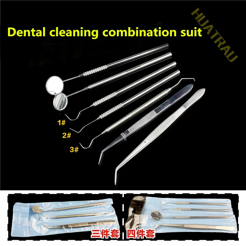 3 4 шт. стоматологическое зеркало из нержавеющей стали набор стоматологических