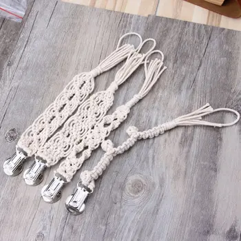 

Vintage Crochet Cotton Baby Pacifier Clip Tassle Pacifier Chain for Baby Teething Soother Chew Toy Dummy Clips