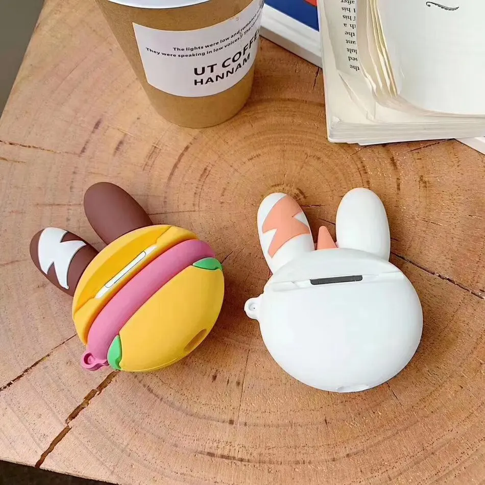 3D чехол для наушников для AirPods, силиконовый чехол с милым мультяшным изображением сакуры, Розовая звезда, Крыло ангела, чехол для Apple Air pods, 2 кольца на палец