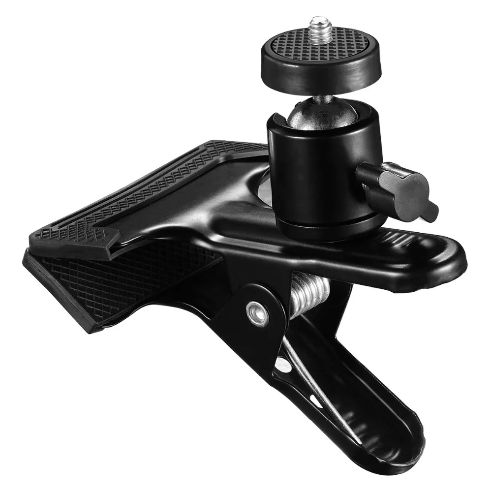 Supon Multi-Function Clip Clamp with Ball Head for Cameras Flash Tripod Attachment