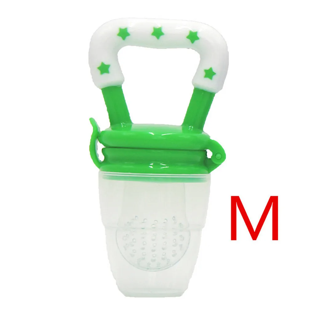 Green M Новые Детские пустышки безопасные силиконовые для малышей Прорезыватель для зубов овощи фрукты Прорезыватель для зубов кольцо Жевательная пустышка есть фрукты пищевые добавки - Цвет: Green M