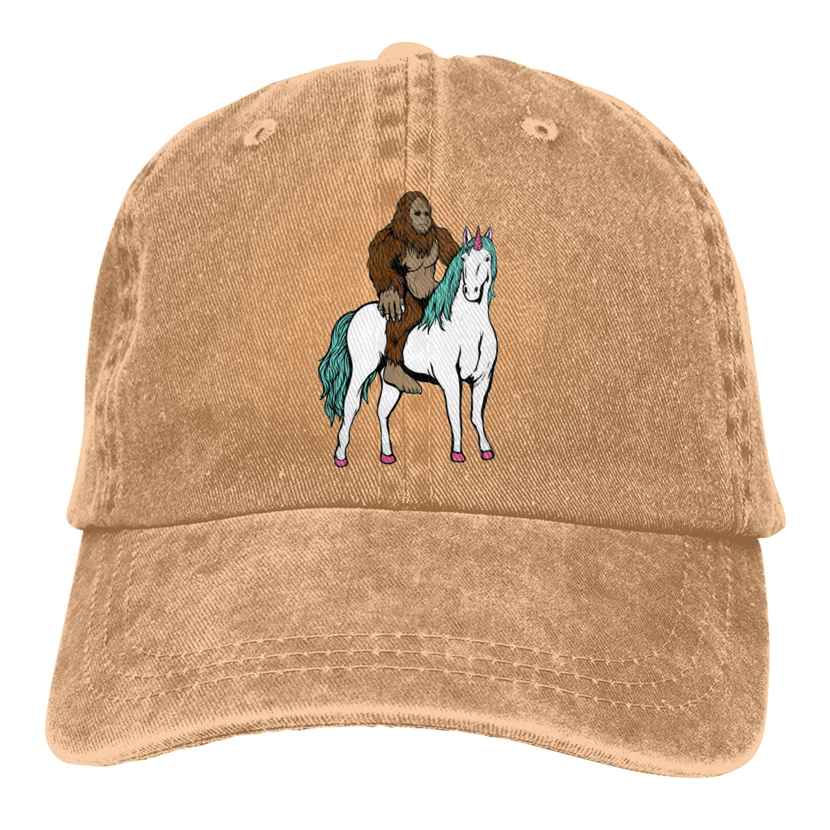 Bigfoot езда Единорог Casquette натуральный унисекс Мужские и женские деним Strapback бейсболка Регулируемая Гольф папа шляпа