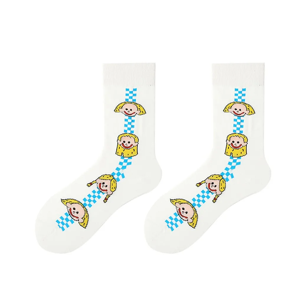 WH JAYCOSIN креативные высококачественные модные Harajuku Kawaii счастливые носки картины с изображениями женщин животные печати забавные носки милые носки 903#2 - Цвет: WH