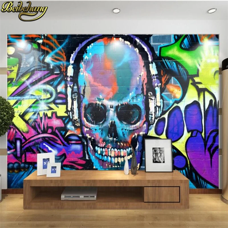 imagem de esqueleto parede ktv mural fundo 03