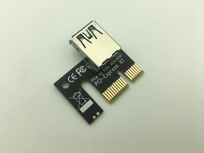 Riser Black VER 009C High Quality USB 3.0 PCI-Express 1X to 16X PCI-E Extender Riser Card for BTC Bitcoin Miner Antminer Mining