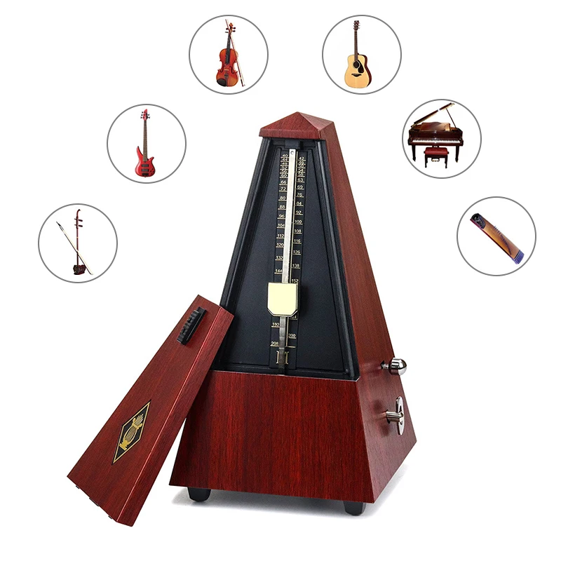 

Vintage Tower Type Mini Metronome for Guitar Bass Piano Violin Guitar Metronome Bell Ring Rhythm Mechanical Pendulum Accessories