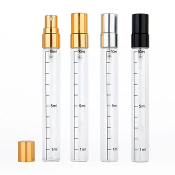 

10Pcs/lot 10ml 2ml Transparent Scale Spray Bottle Empty Perfume Bottles Sprayvaporizer Travel Cosmetic Toner Hydrosol Silver Cap