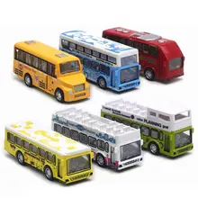 

5Pcs Alloy Pull Back Multiple Type Bus Model Children Toy Car Collection Gift Durable Material Kids Gift Creative Design Alloy