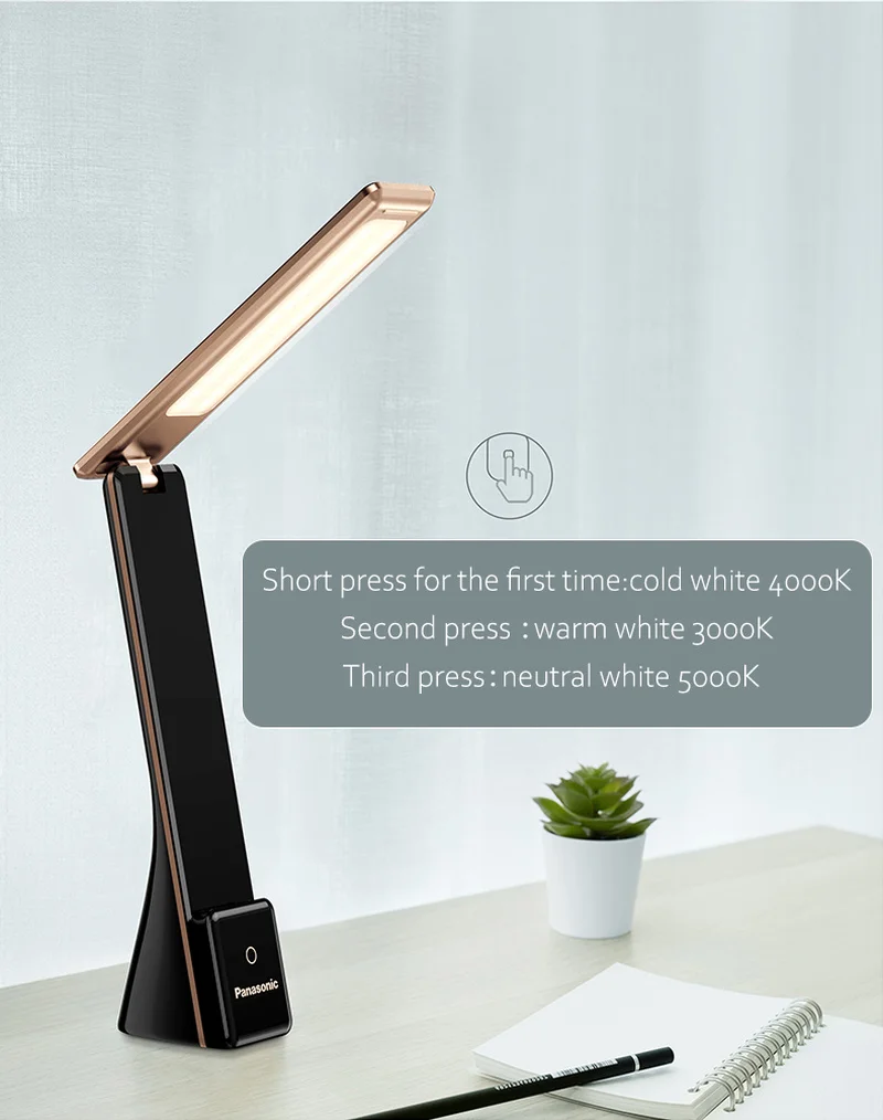 Panasonic LED Desk Light Touch Sensor Folding Table Lamp Portable USB Rechargeable Reading Light Ni