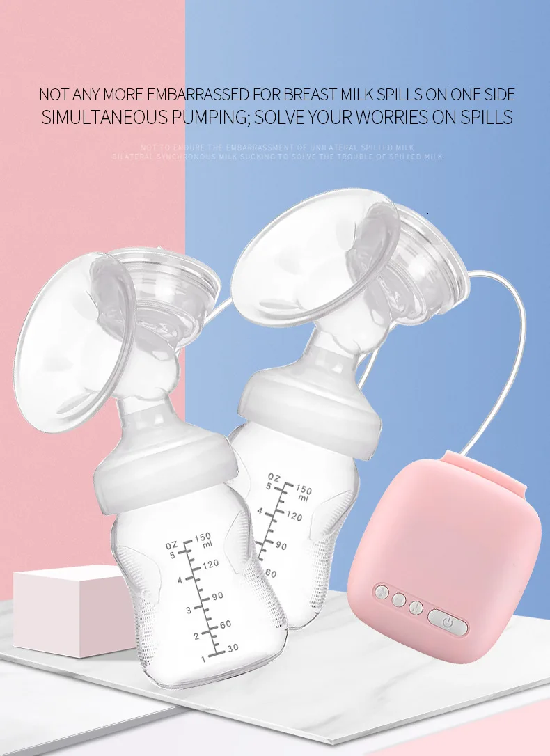 Single/Double Electric Breast Pump Milk Bottle Nipple Suction USB BPA Free Powerful Breast Pumps Infant Breast Feeding Baby Care